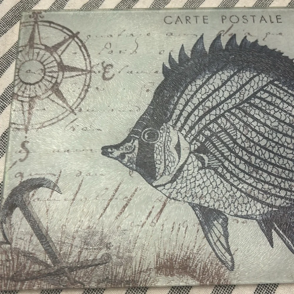 Glass cutting board carte postale